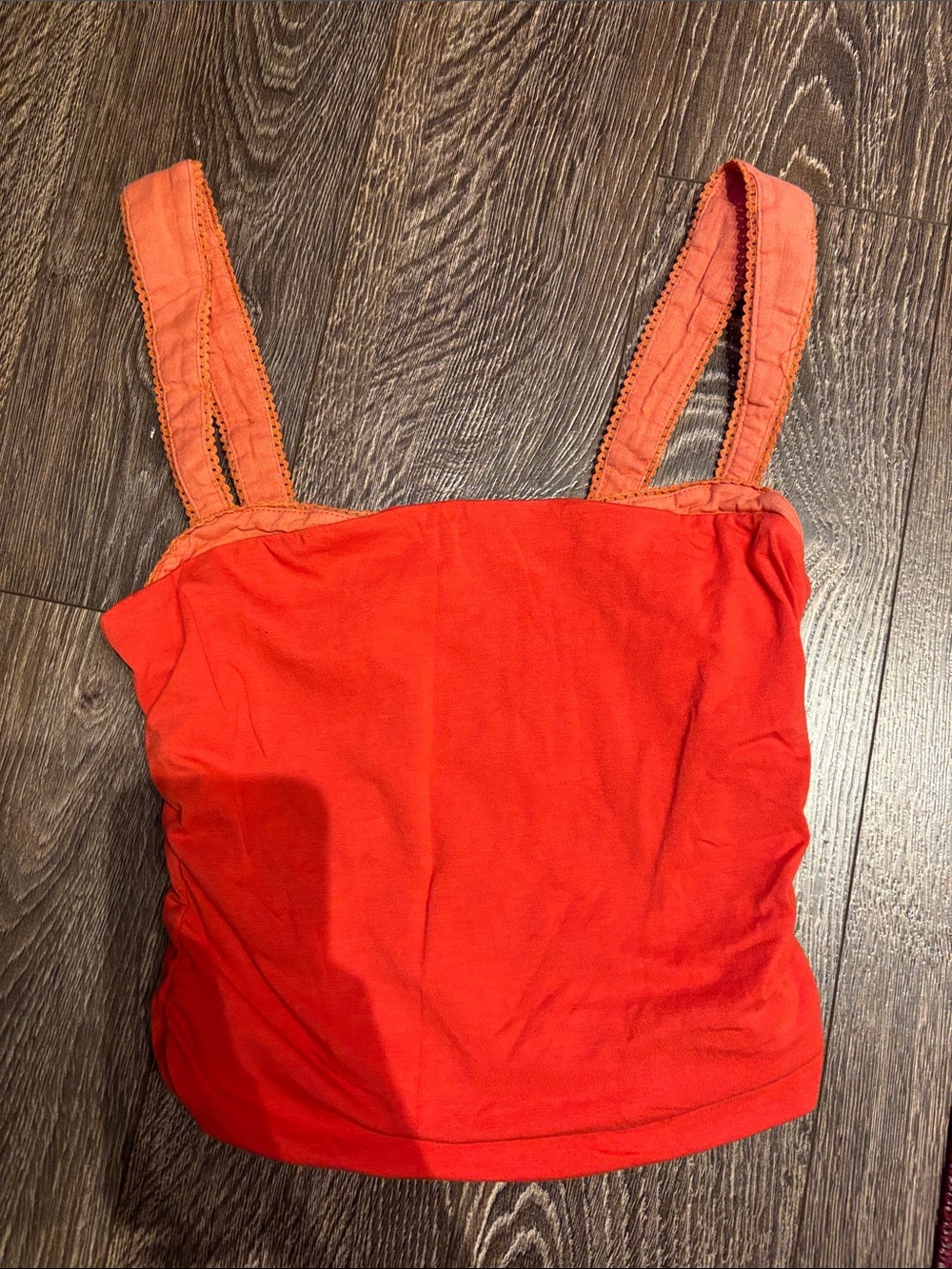 Bright Red Square-Neck Tank Top
